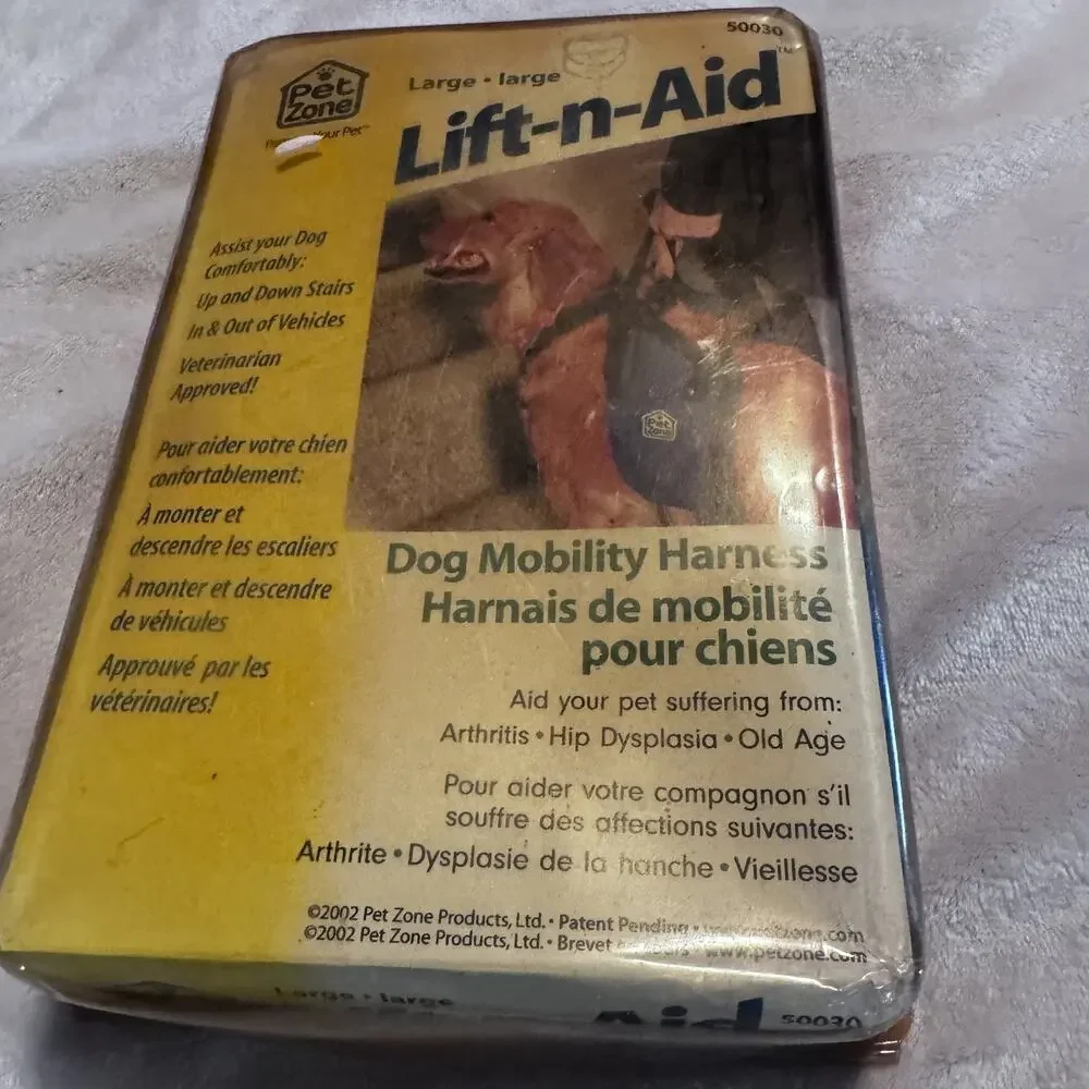 Pet Zone Lift-n-Aid Dog Mobility Harness Large Assist Sling Arthritis Hip NOS